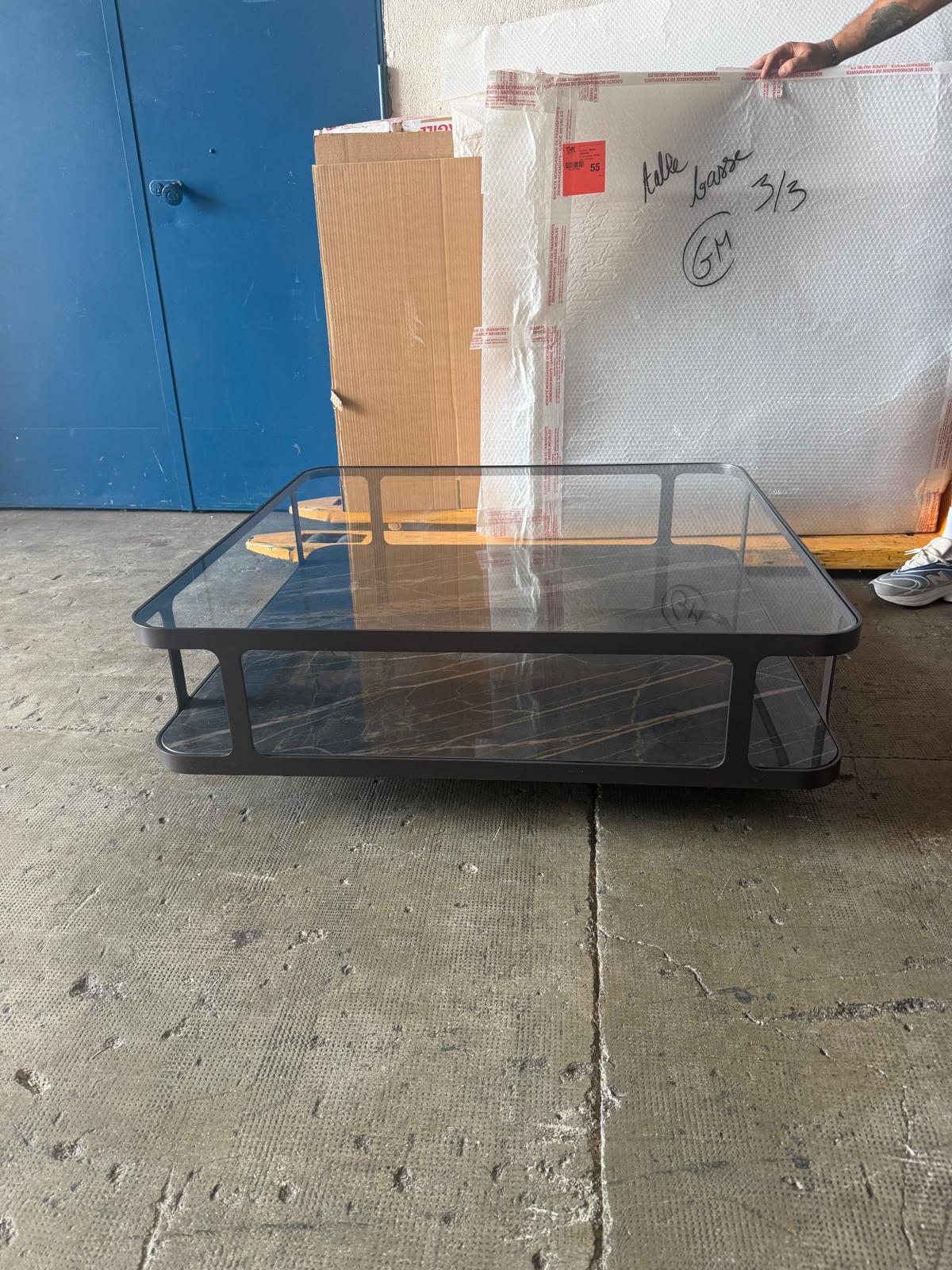 Roche Bobois Cascade Coffee Table in Noir Désir Ceramic