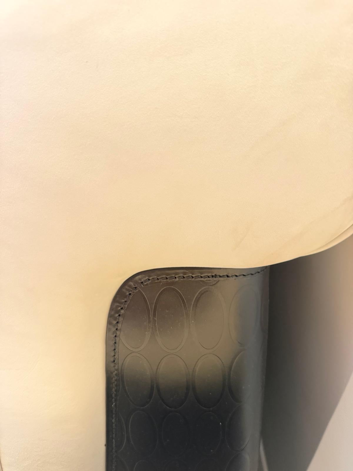 Visionnaire by Eleonore Cavalli King Size Bed in Cream Alcantara, Leather & Bronze