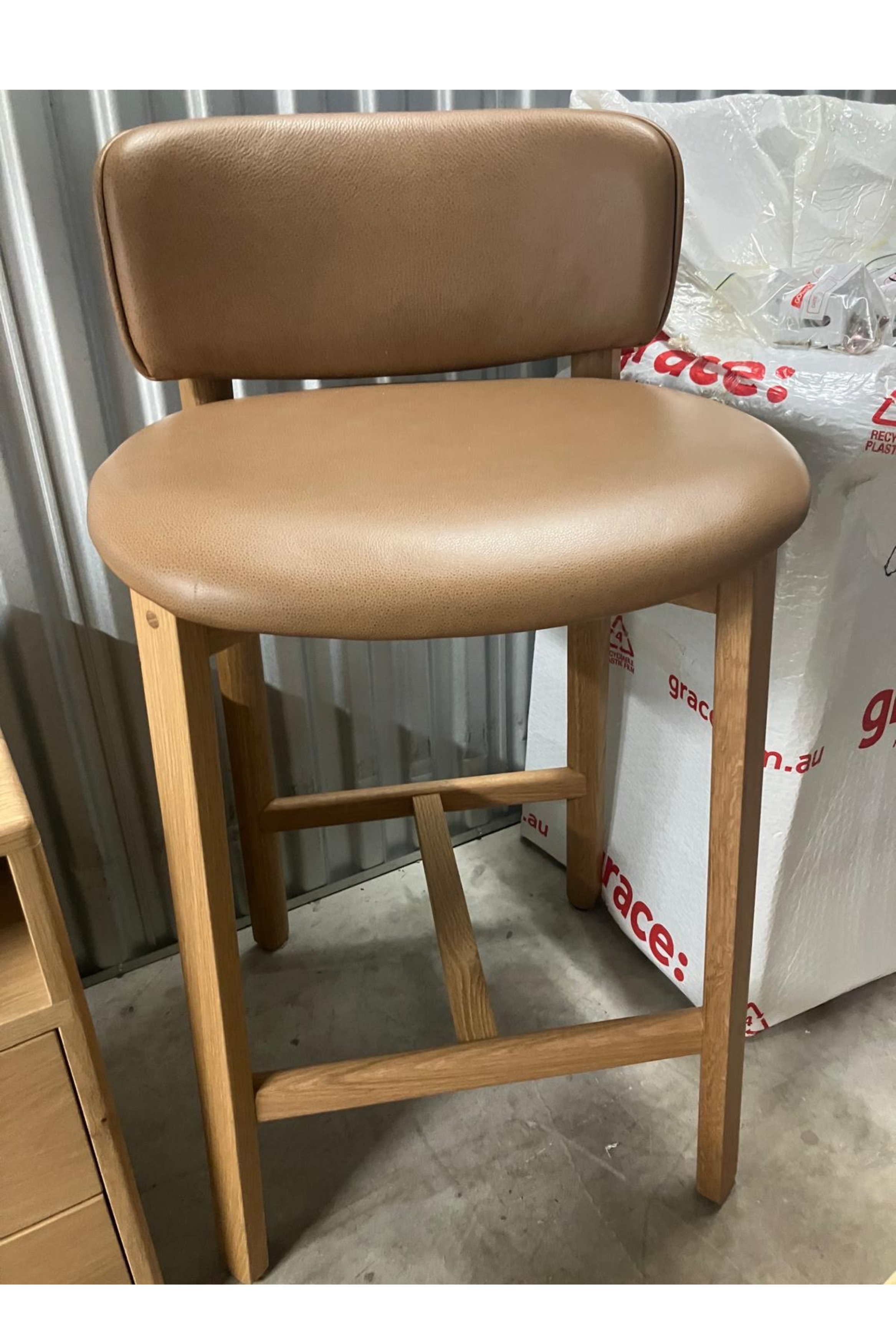 Set of 3 Industry West Pinta Leather Barstools - Meubles Monaco