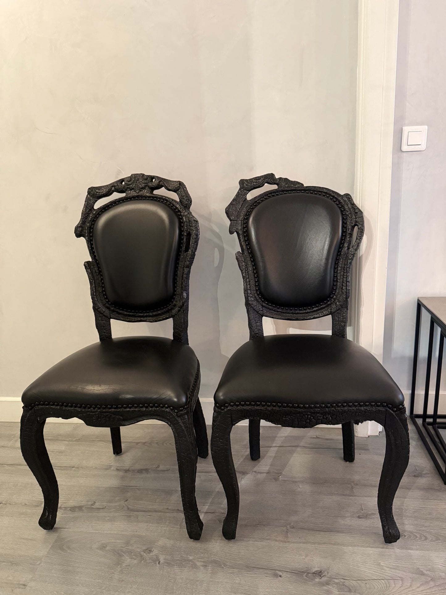 Vintage Black Leather Chairs For Sale Monaco - South Of France