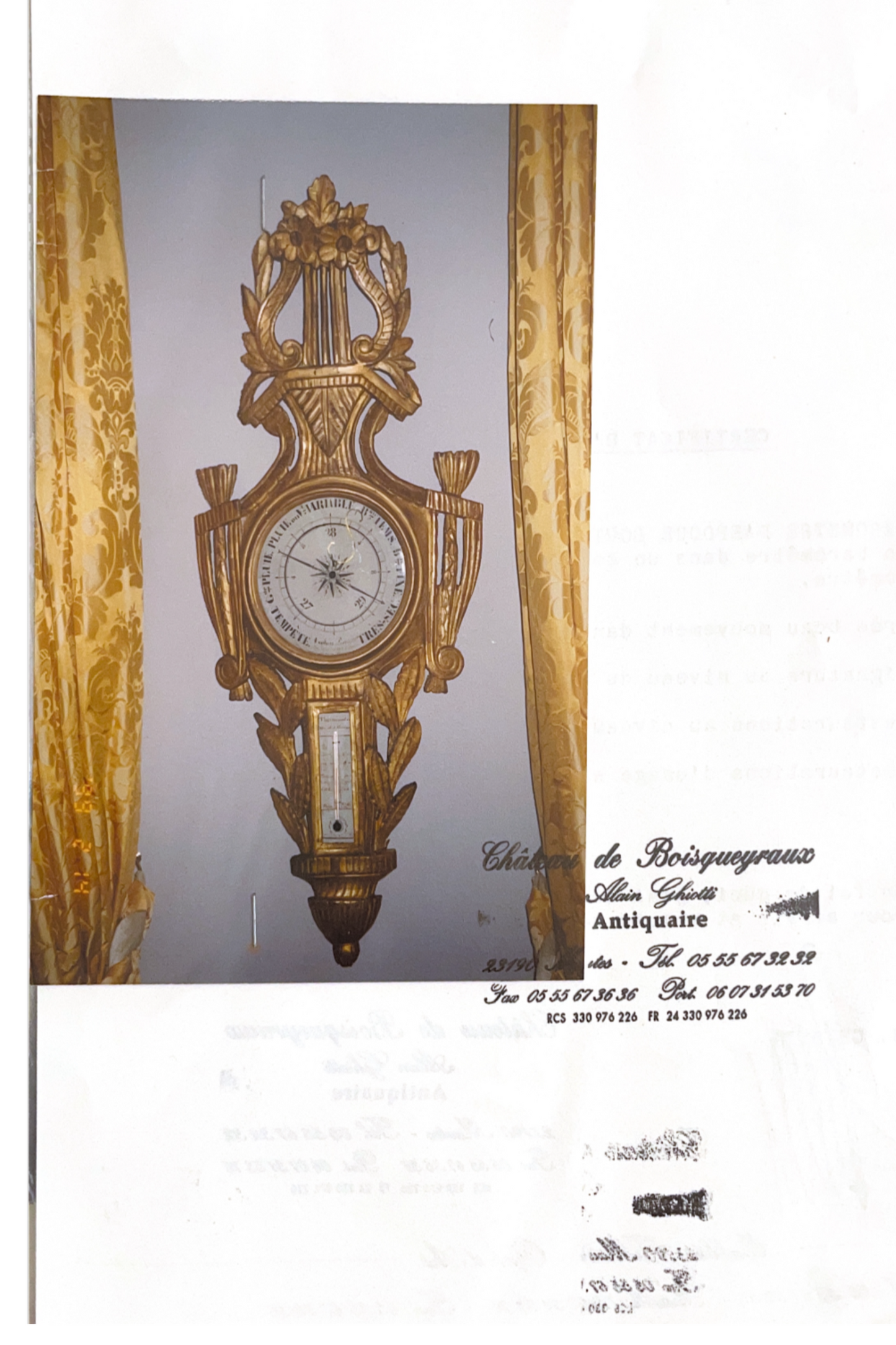 Barometro d'epoca Luigi XVI