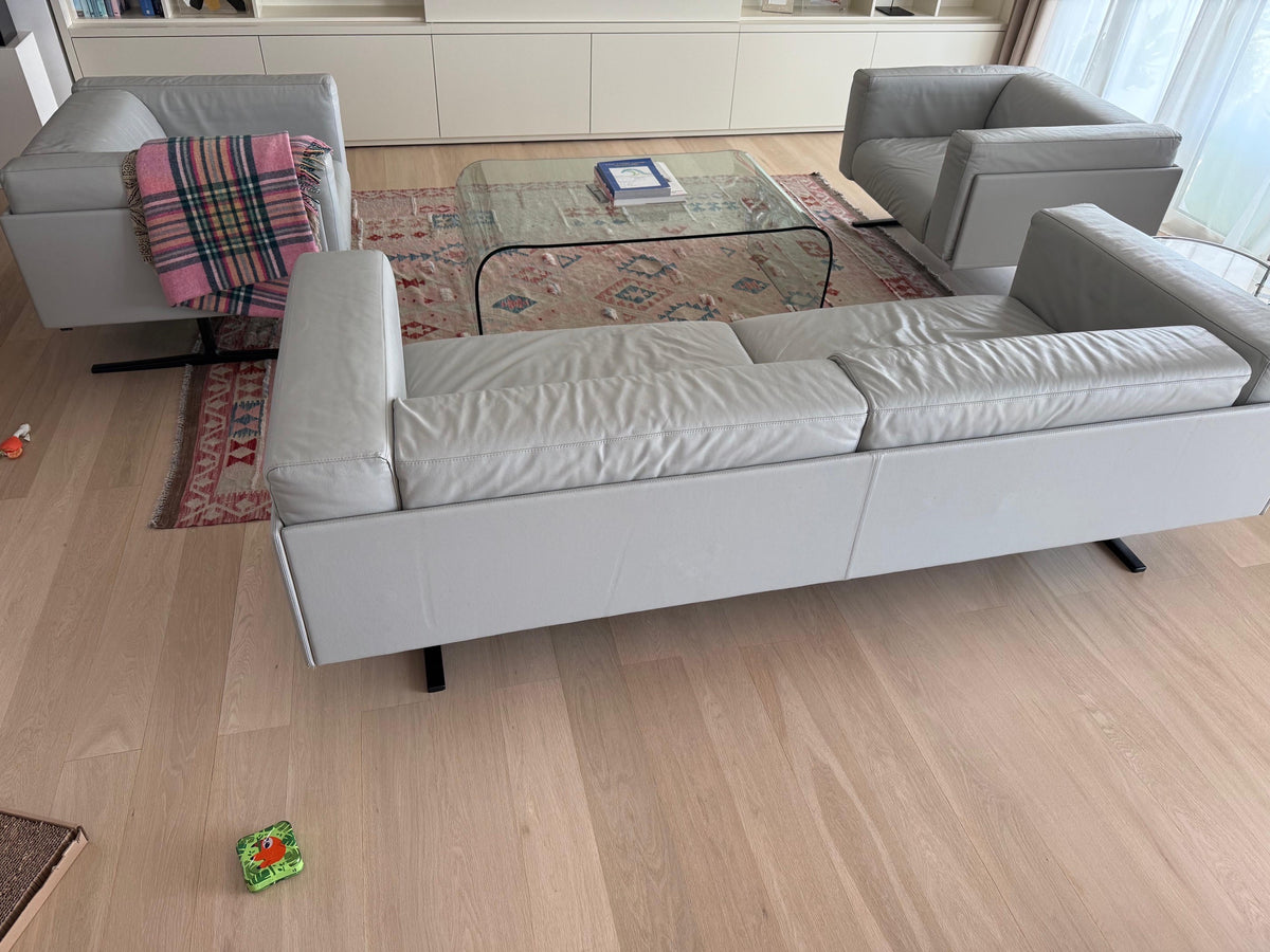 Leather Sofa + 2 Matching Armchairs