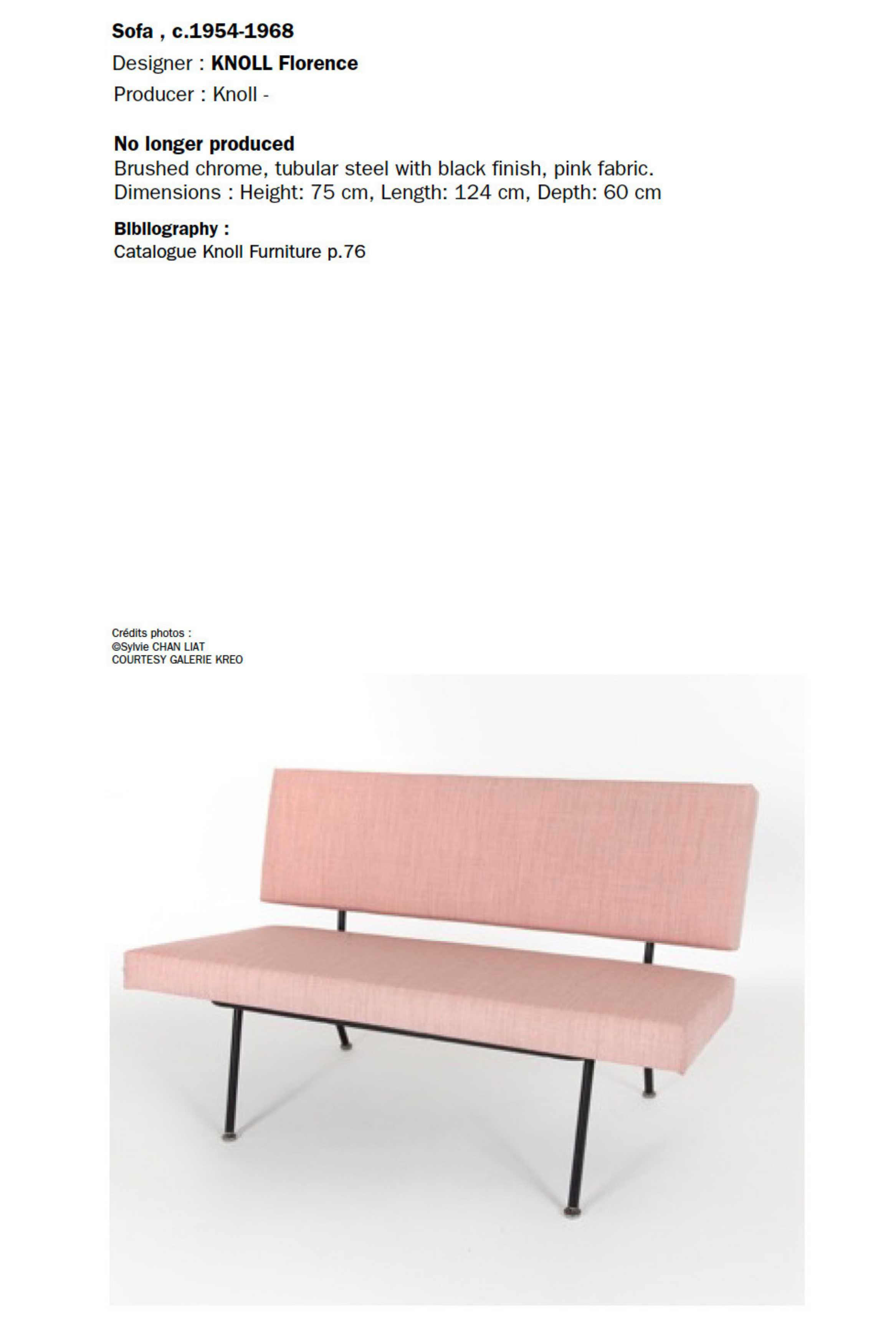 Florence Knoll Banquette / Sofa (c.1954–1968) - Meubles Monaco