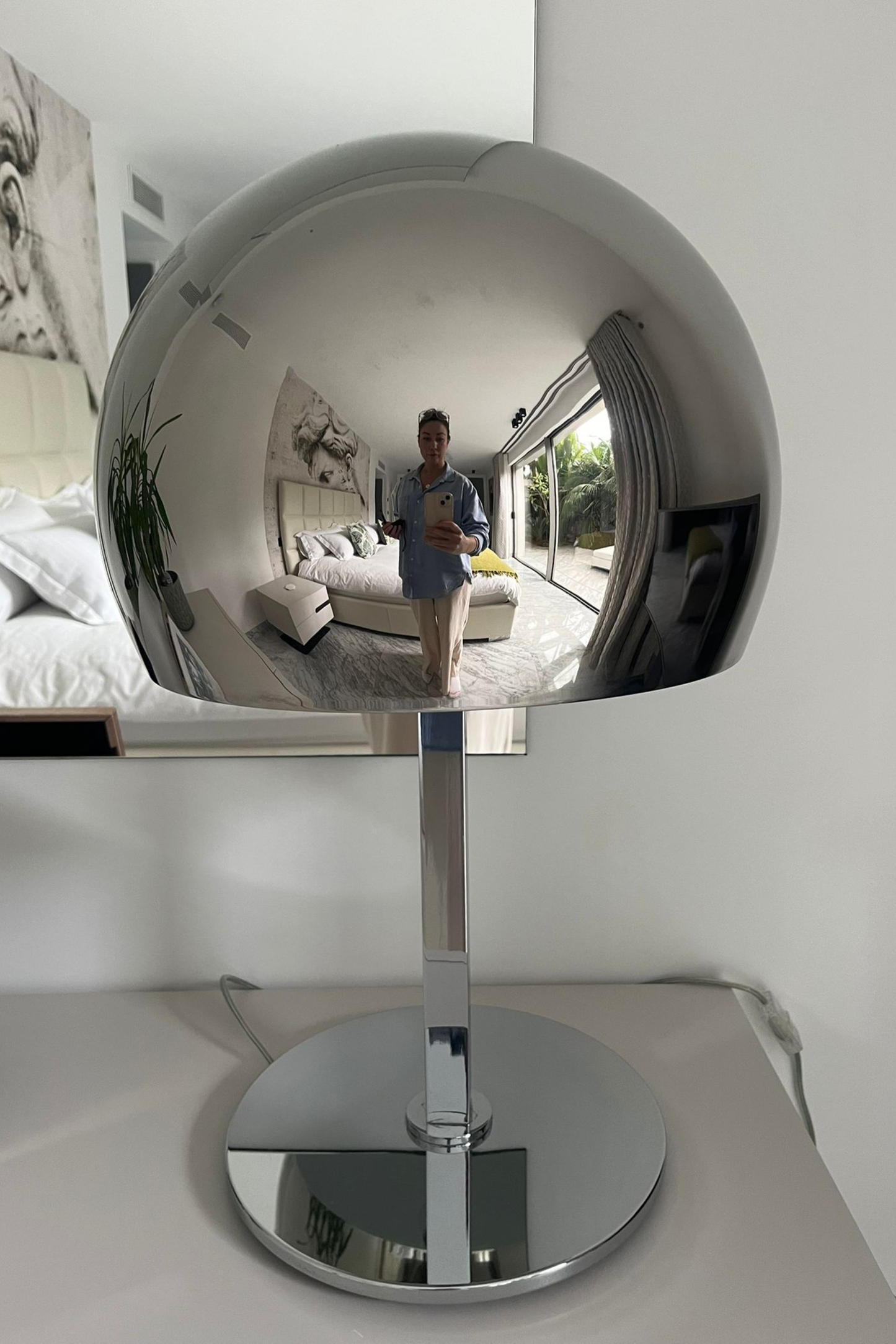 Lampade da tavolo a globo cromate ×4