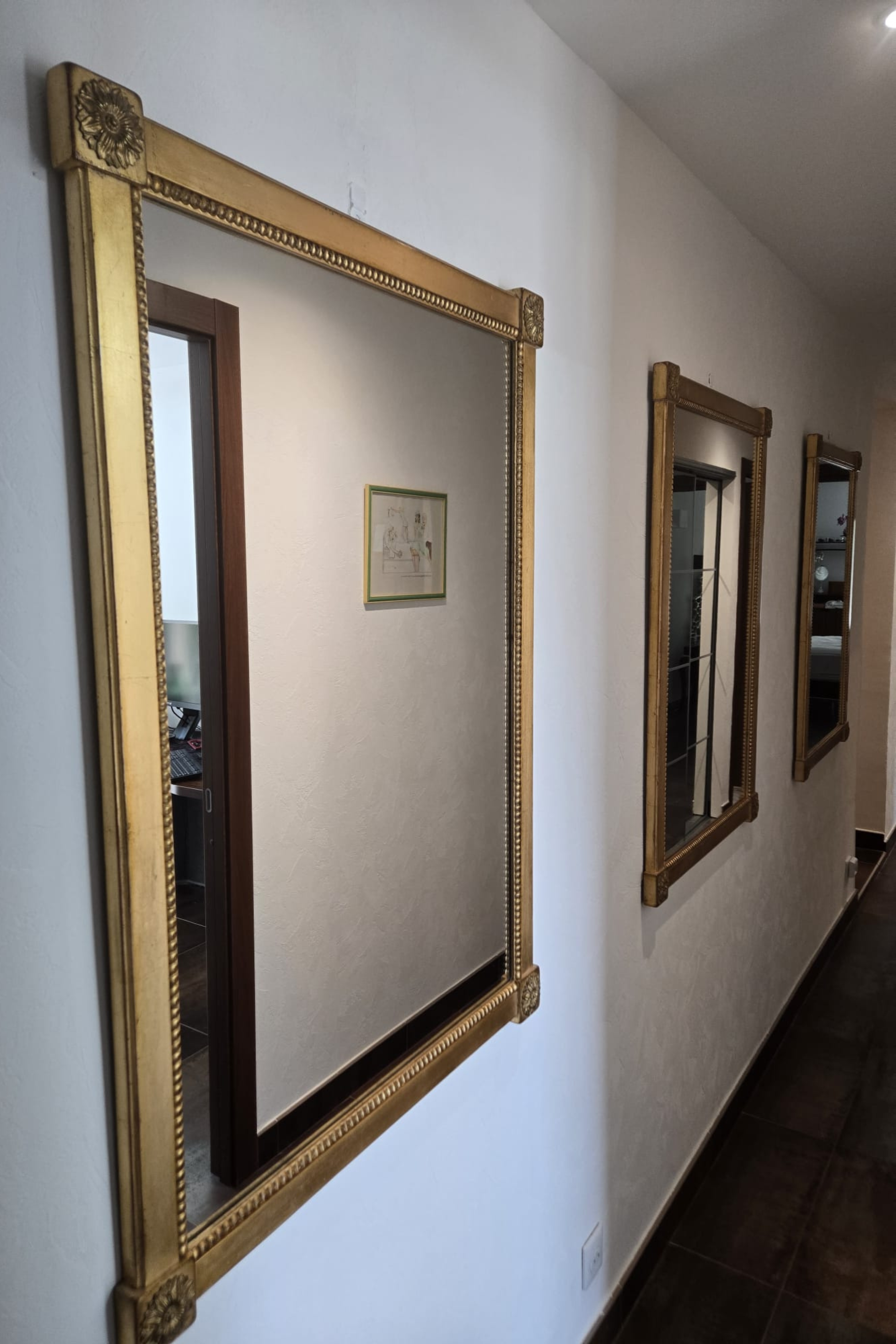 Set of 3 Moissonnier Gold Leaf Mirrors