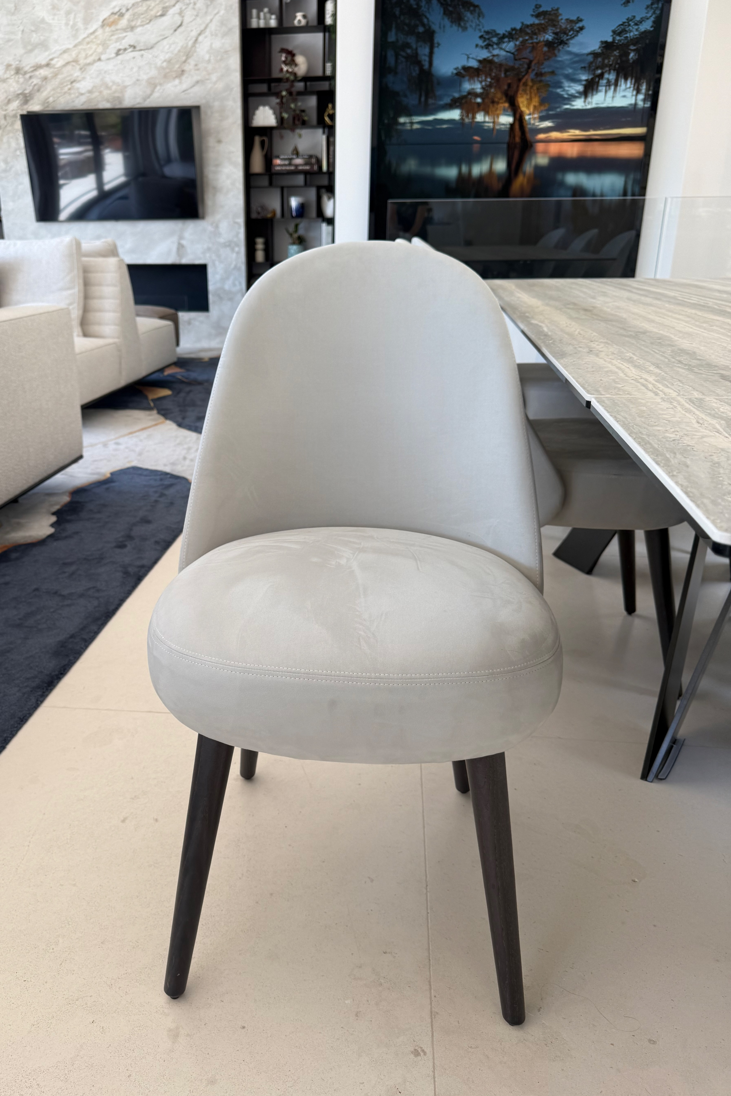 Roche Bobois "Cigale" Extendable Dining Table & 6 "Identités" Velvet Chairs