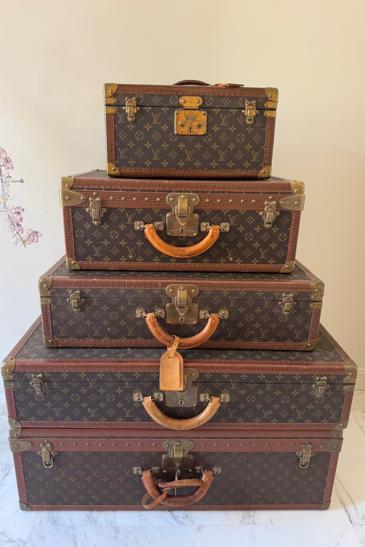 Vintage Louis Vuitton Monogram Trunk Pyramid – Set of Five