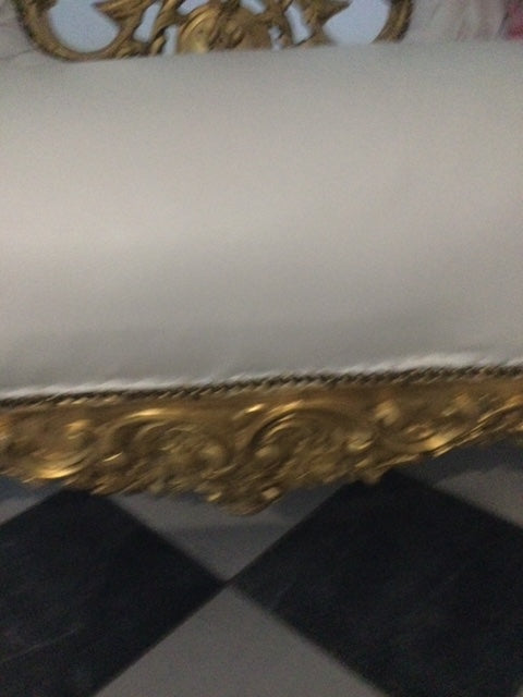 Elegant Baroque-Style Sofa – Hand-Gilded Frame - Meubles Monaco