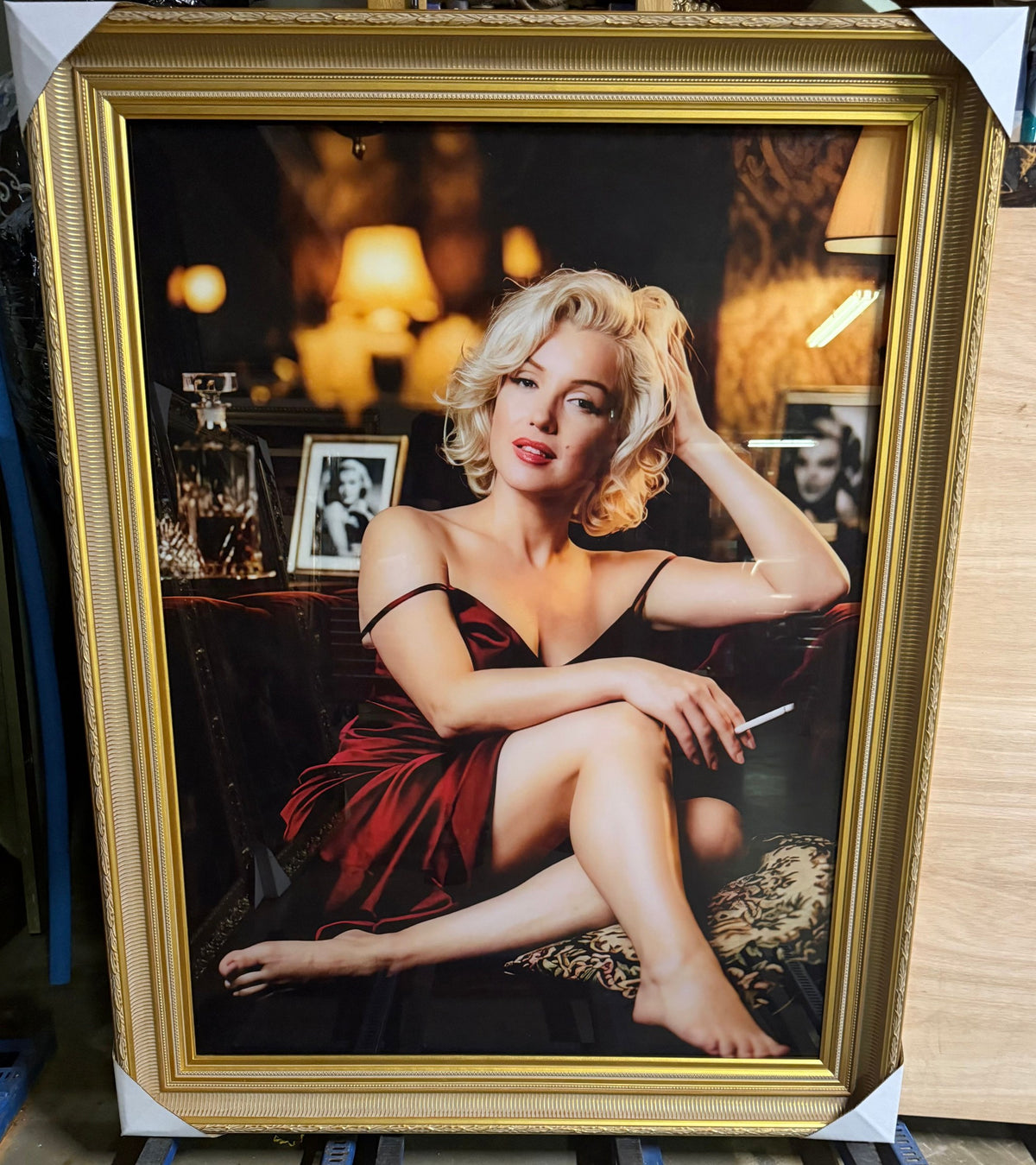 Large Framed Decorative Print in Ornate Gilt Frame – 135 × 105 cm