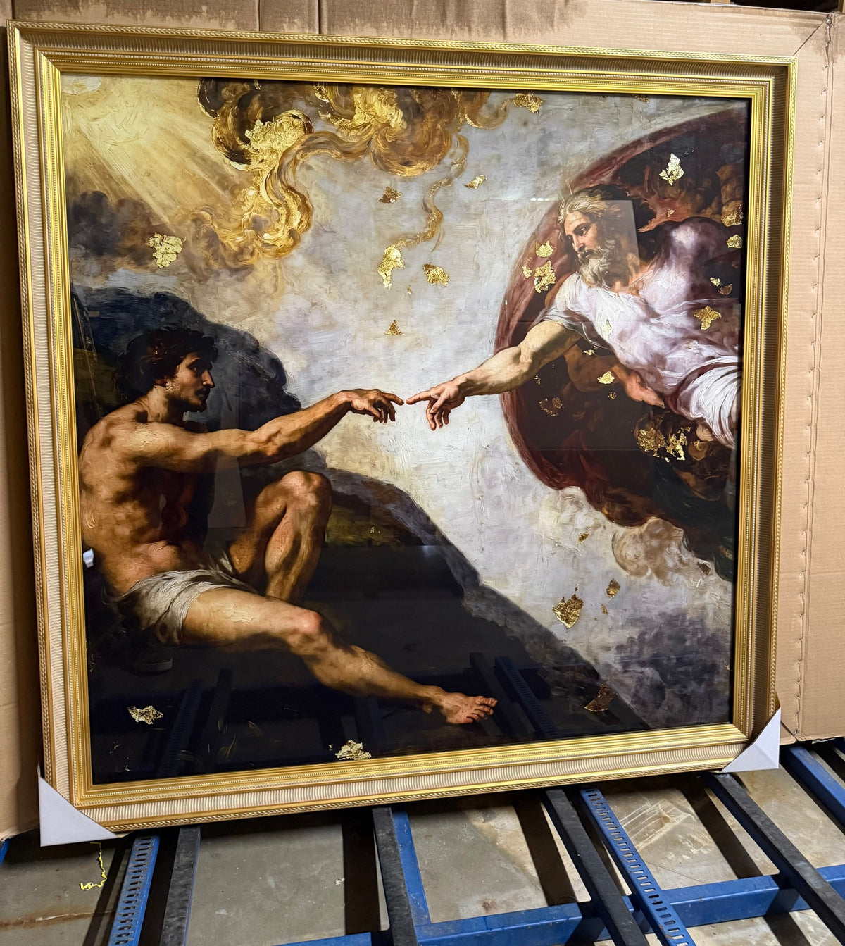 Large Framed Decorative Print in Ornate Gilt Frame – 135 × 105 cm