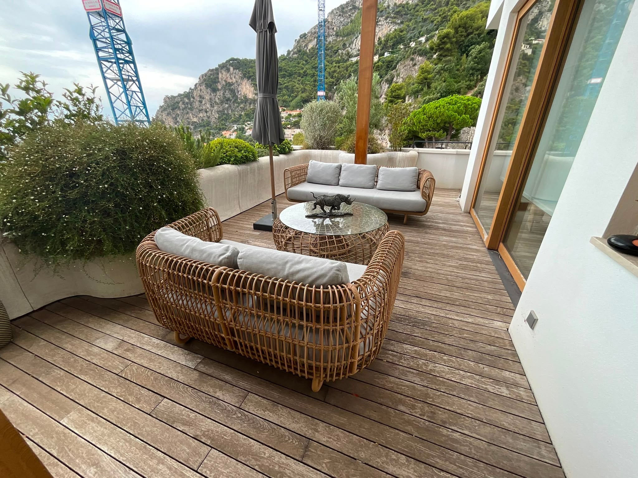 Large Outdoor Parasol with Weighted Base