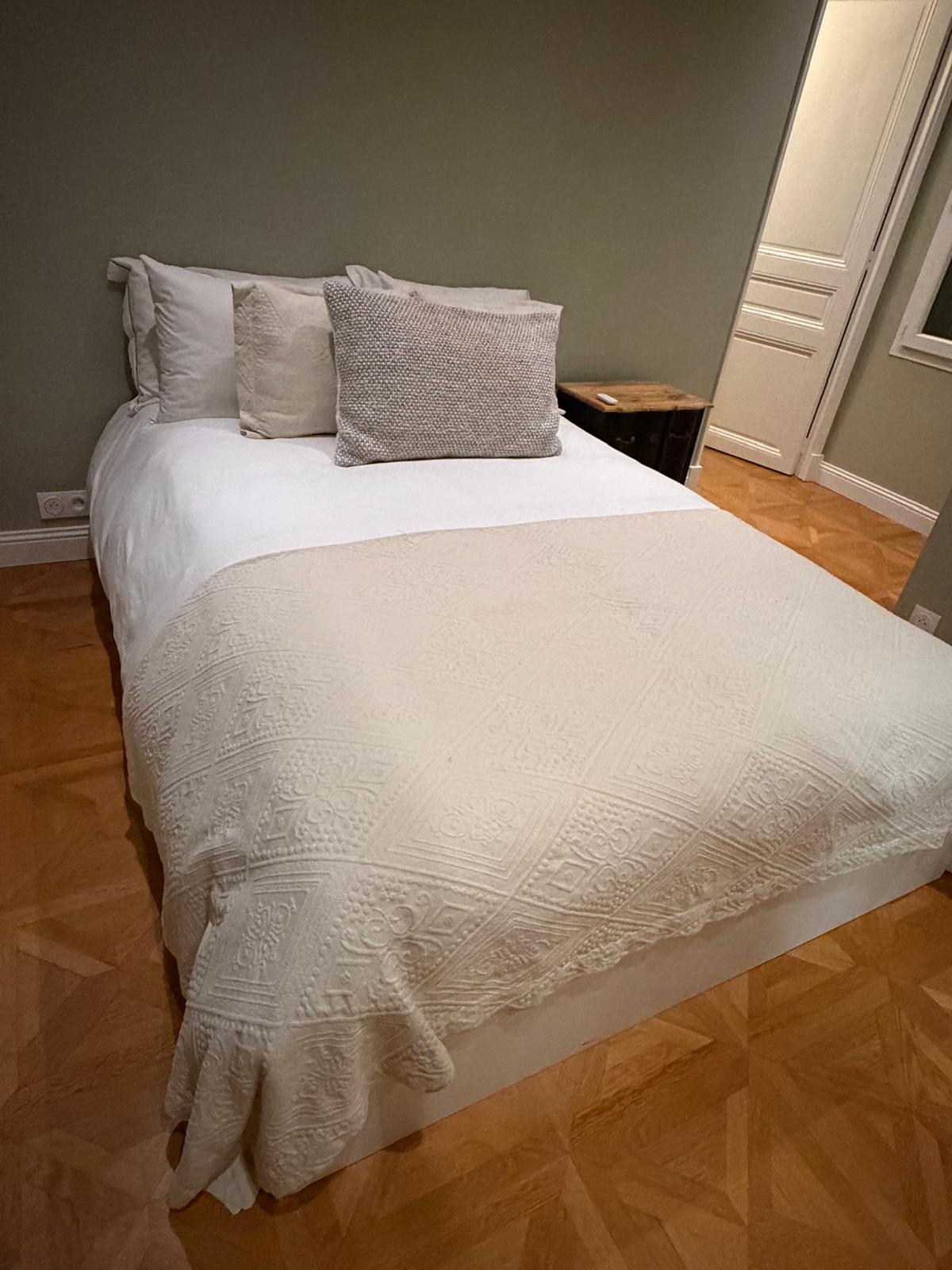 White Ottoman Storage Bed with Mattress
