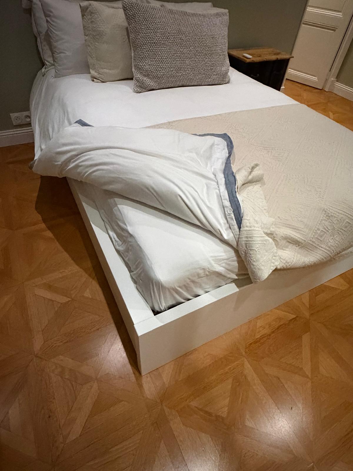 White Ottoman Storage Bed with Mattress