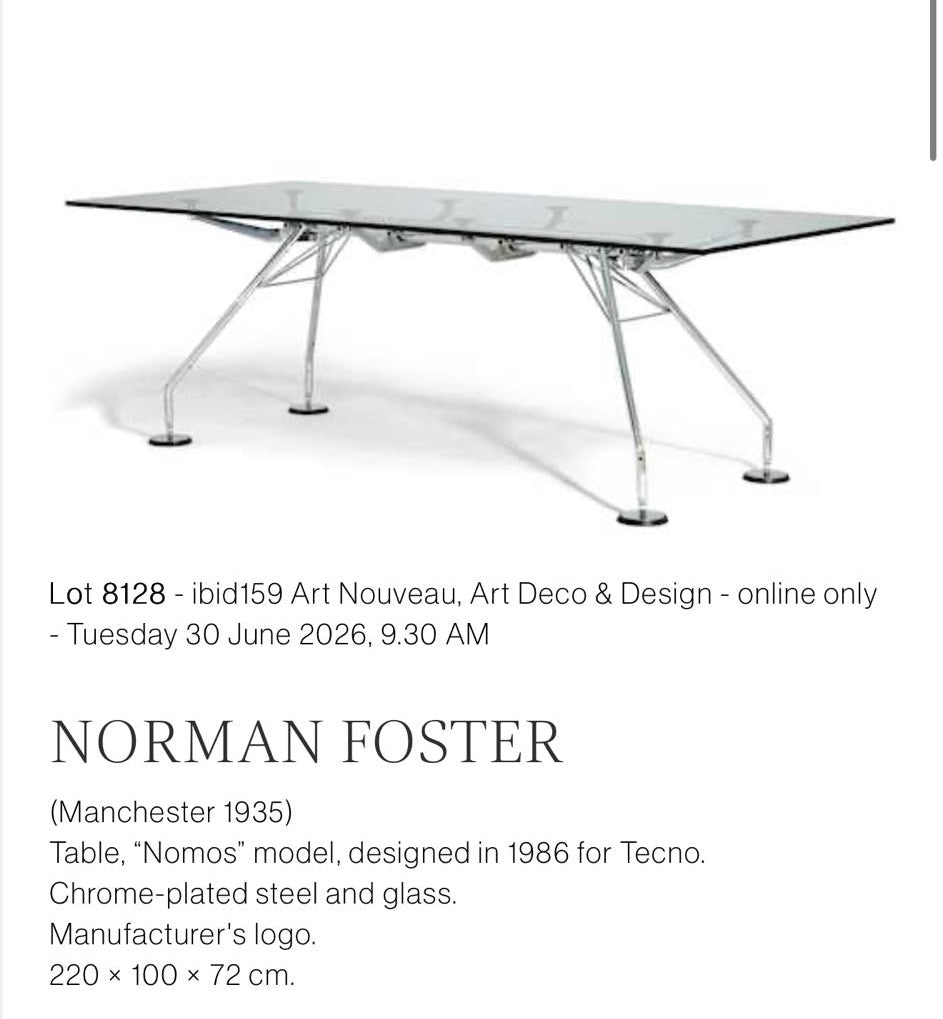 Tecno Nomos Office Table by Norman Foster – Black Glass