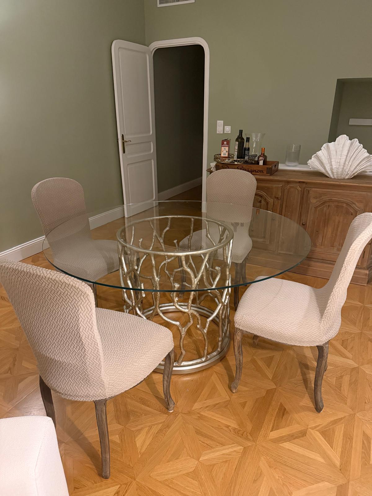 Set of Four Upholstered Dining Chairs