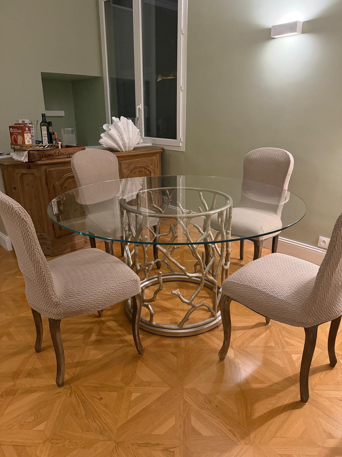 Set of Four Upholstered Dining Chairs