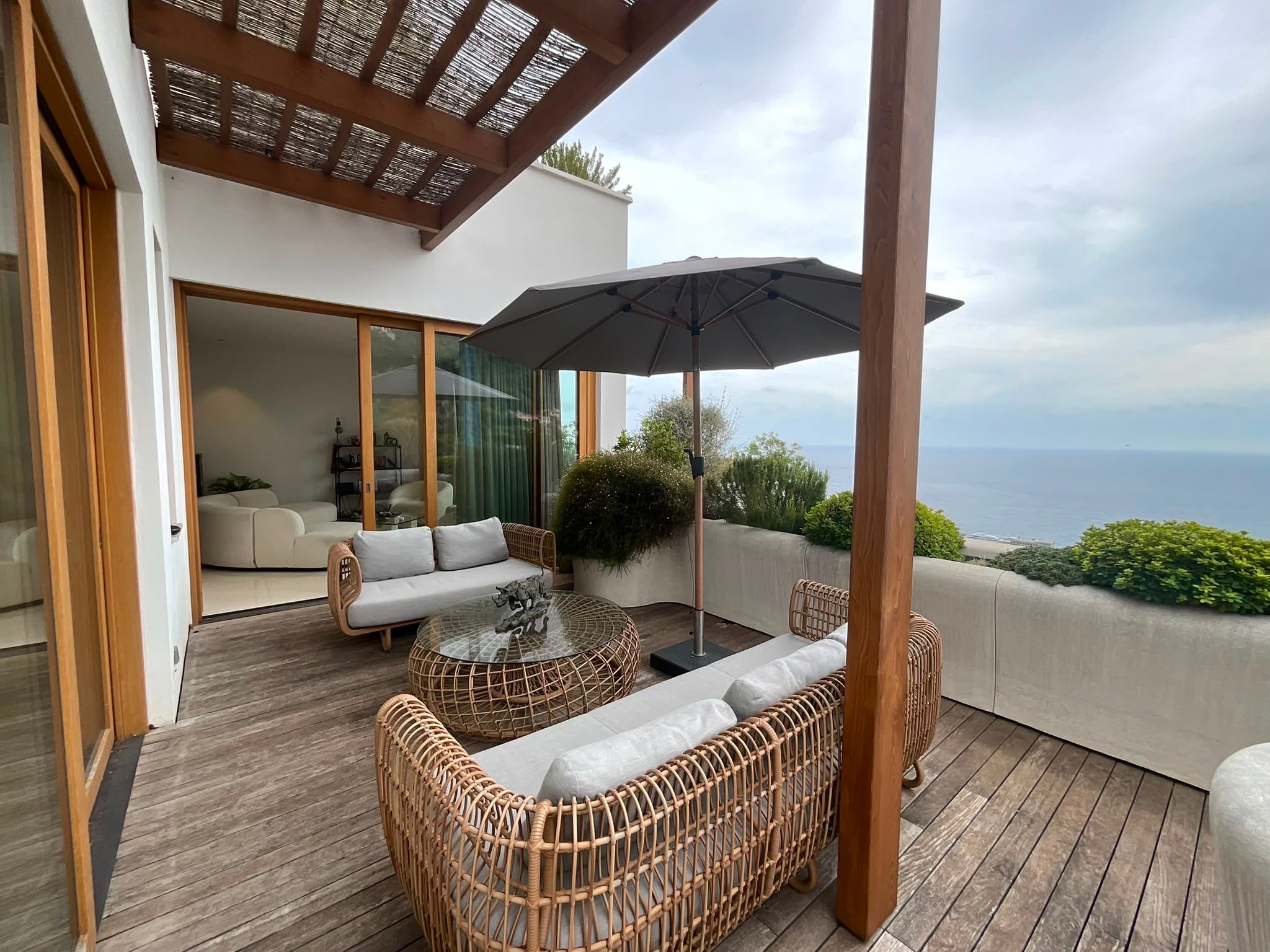 Large Outdoor Parasol with Weighted Base