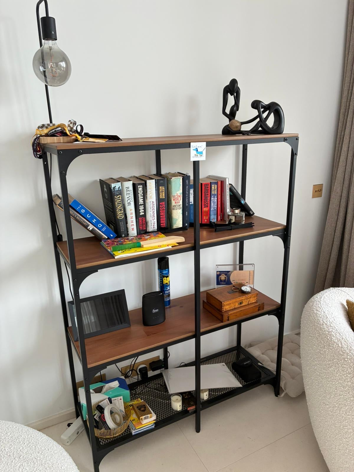 Industrial-Style Metal & Wood Bookcase