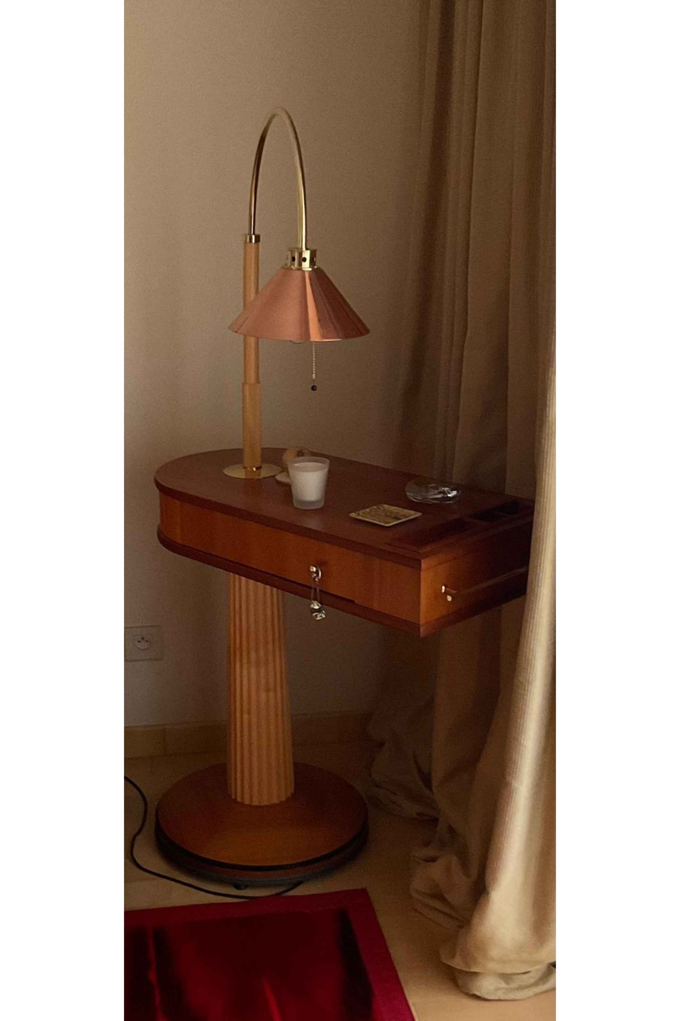 ASSARAF Monika designer maple and cherry wood bed with storage, in excellent condition, featuring a 235x185cm frame.