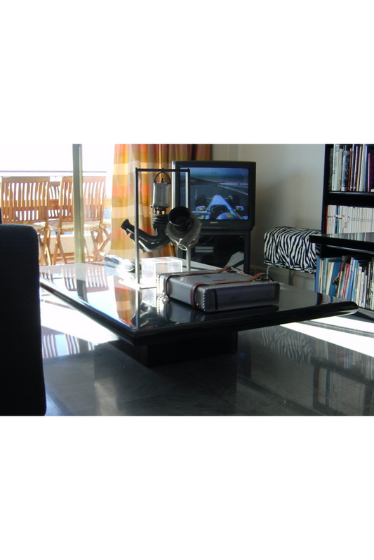 Baguès ‘Panama’ Black Lacquer Coffee Table by Jean-Claude Mahey