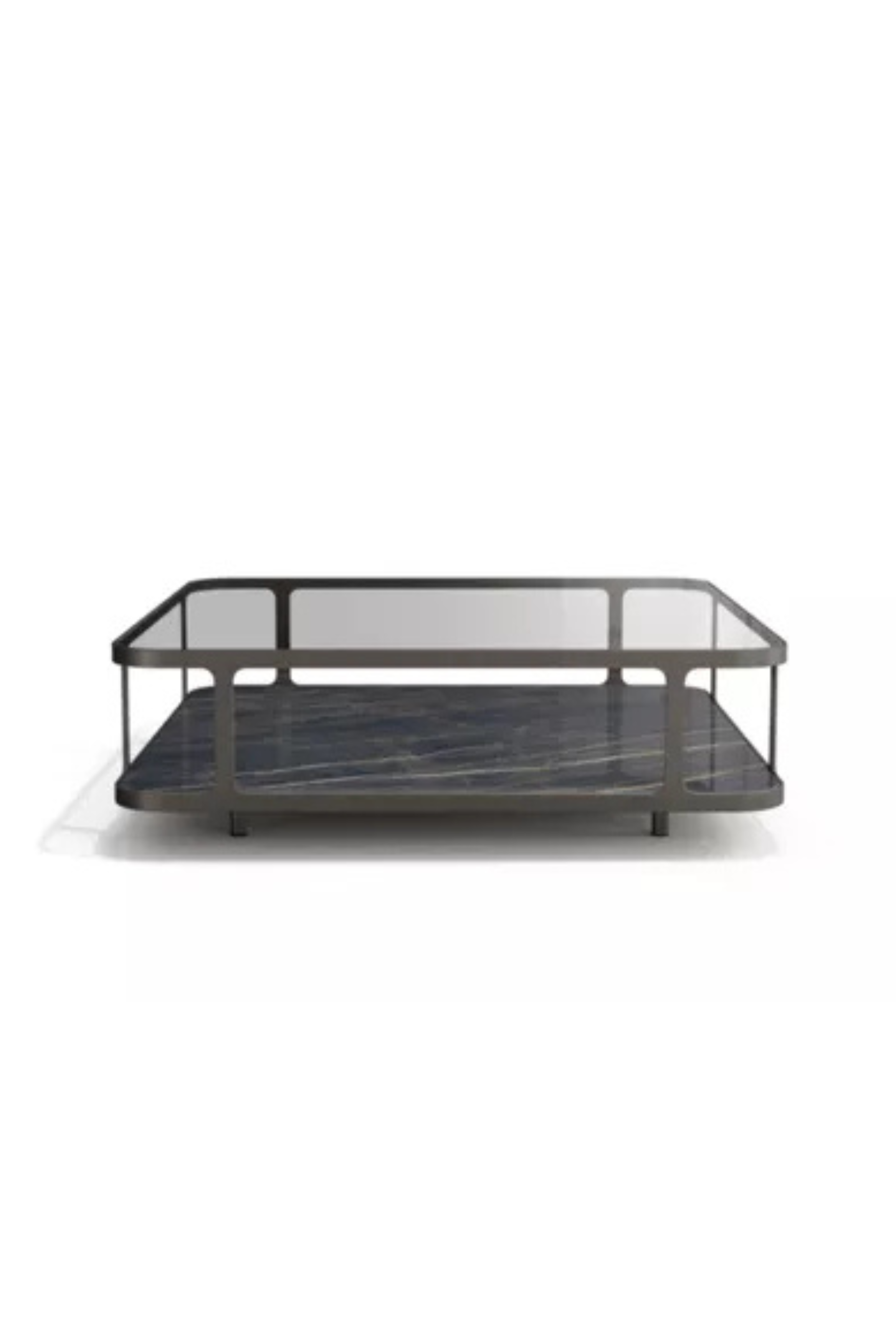 Roche Bobois Cascade coffee table in Noir Désir ceramic with sleek modern design and rounded edges.