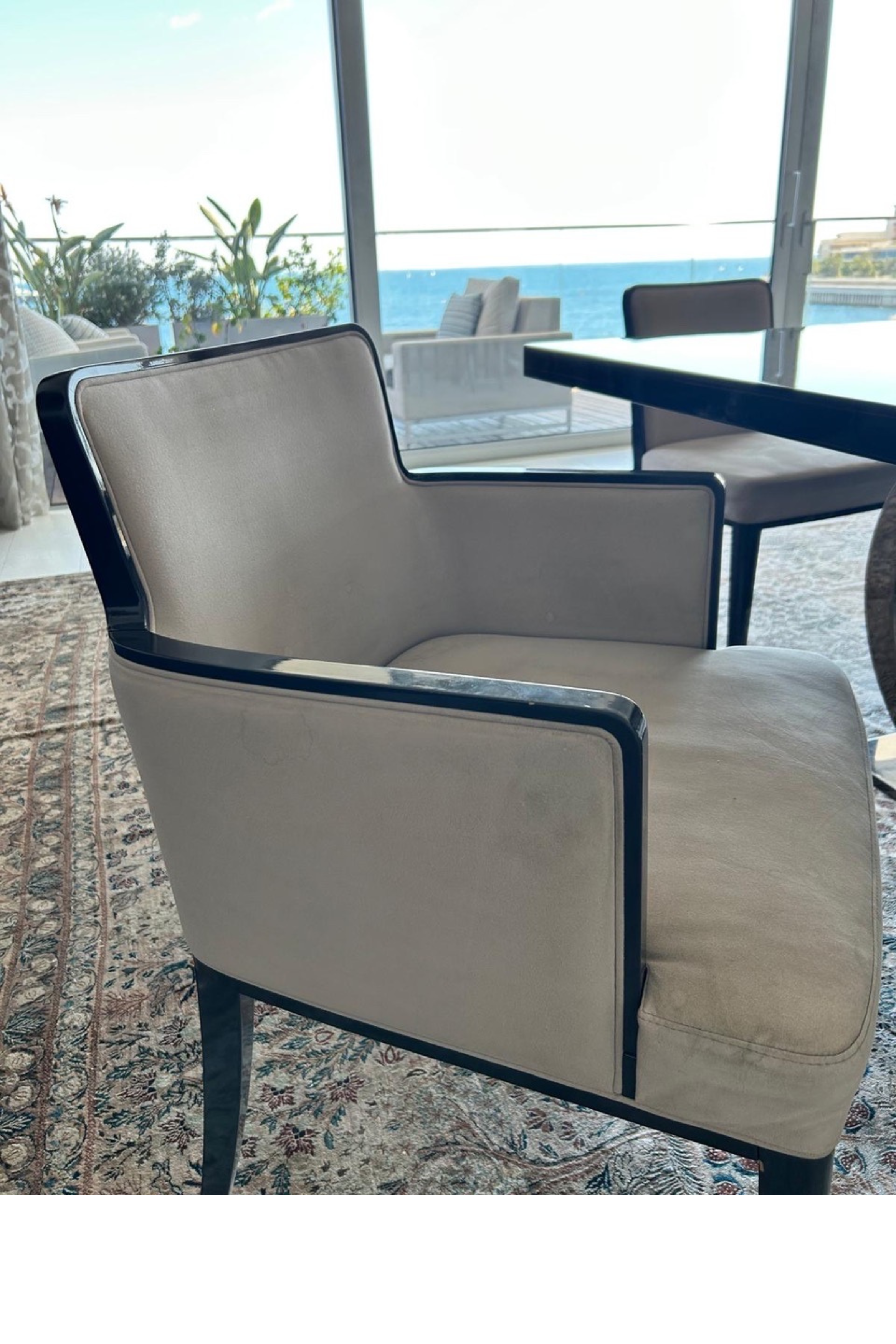 Set of 12 Fendi Casa Lacquered Ebony Armchairs - Meubles Monaco