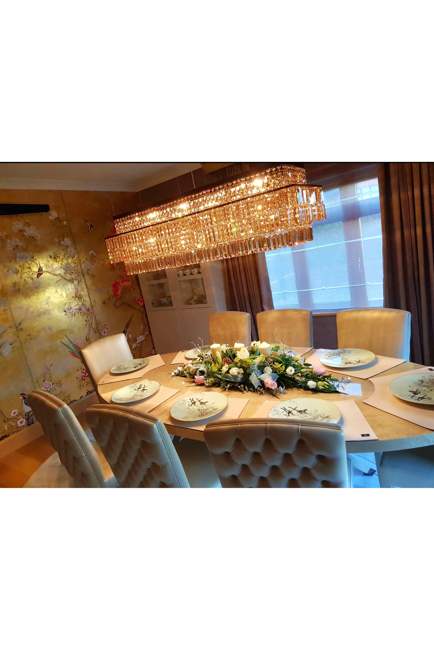 Fendi Casa dining table with eight matching chairs, showcasing elegant modern design and high-quality craftsmanship.
