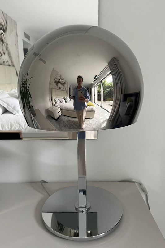 Chrome Globe Table Lamps ×4