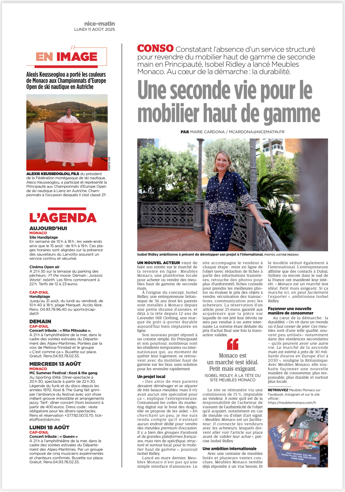 Meubles Monaco in Monaco Matin Isobel Ridley 