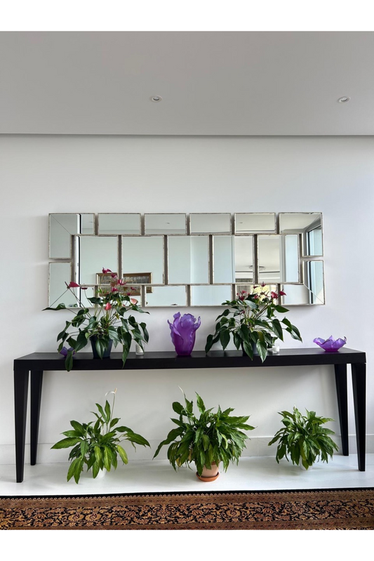 Modern Black Solid Wood Console Table