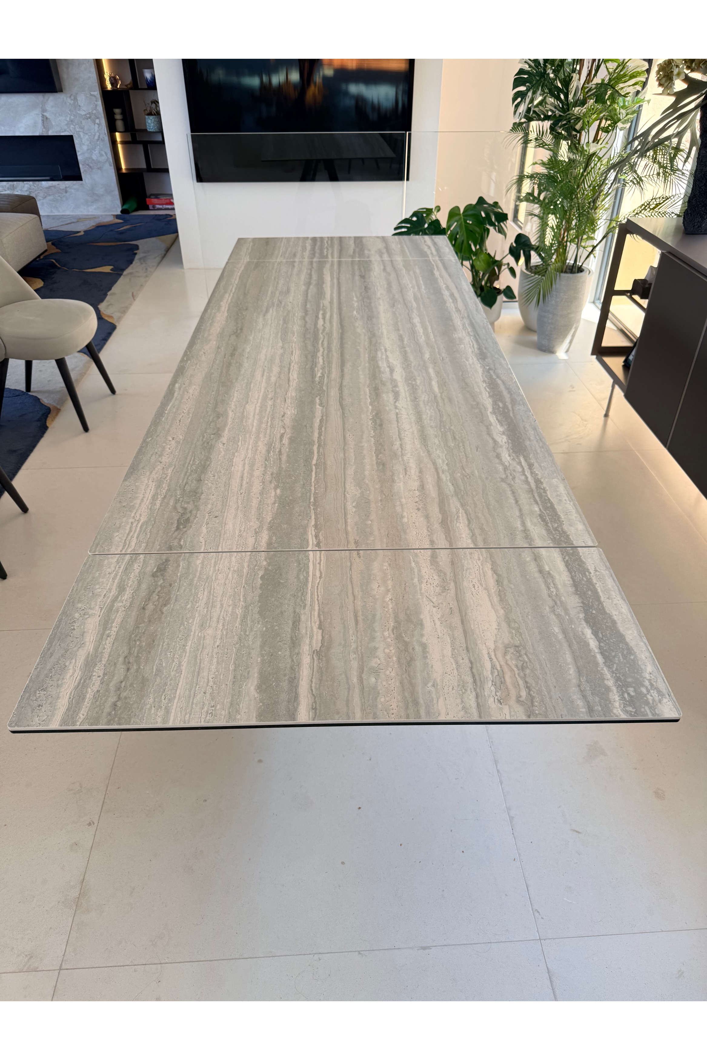Roche Bobois "Cigale" Extendable Dining Table & 6 "Identités" Velvet Chairs