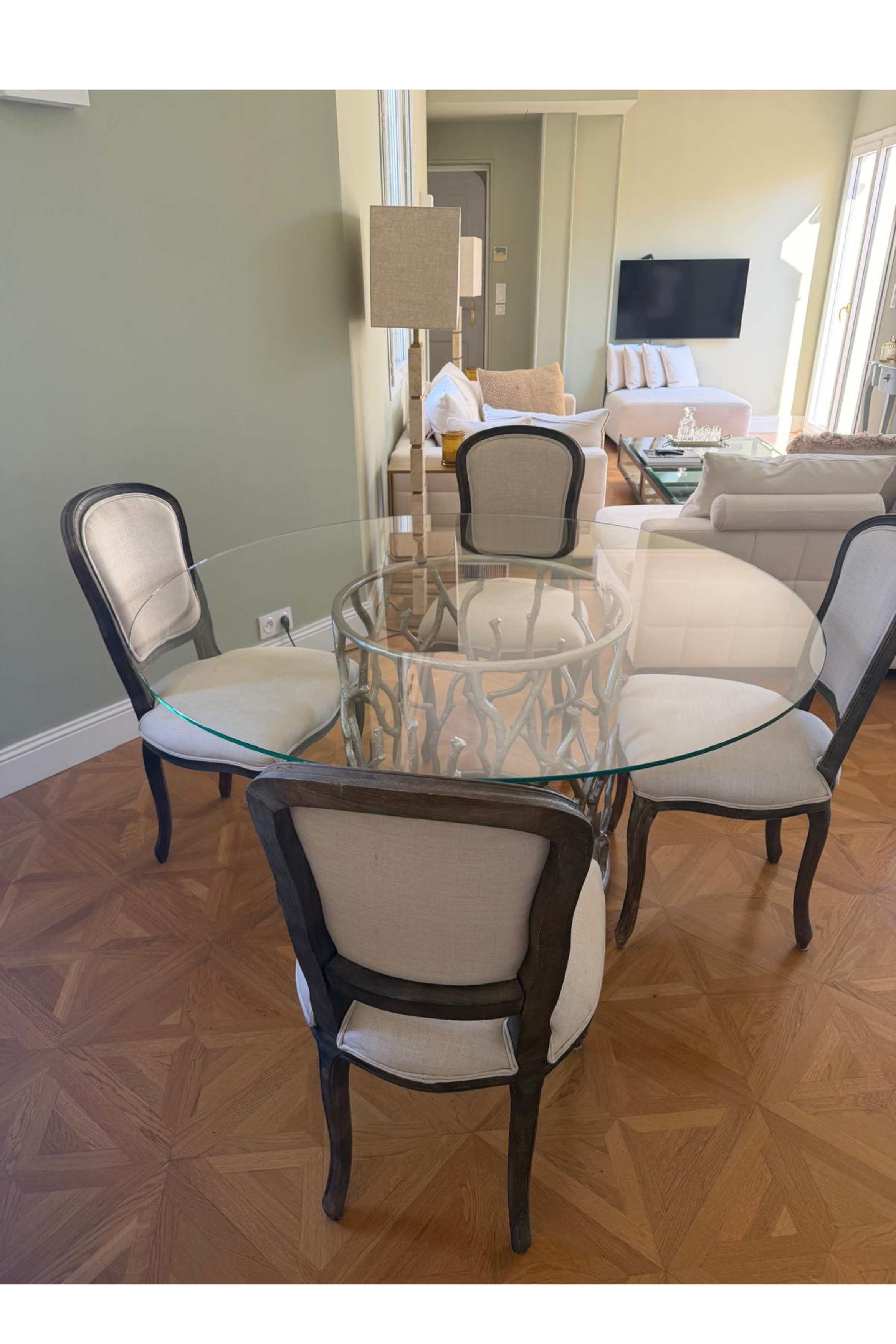 Set of Four Upholstered Dining Chairs