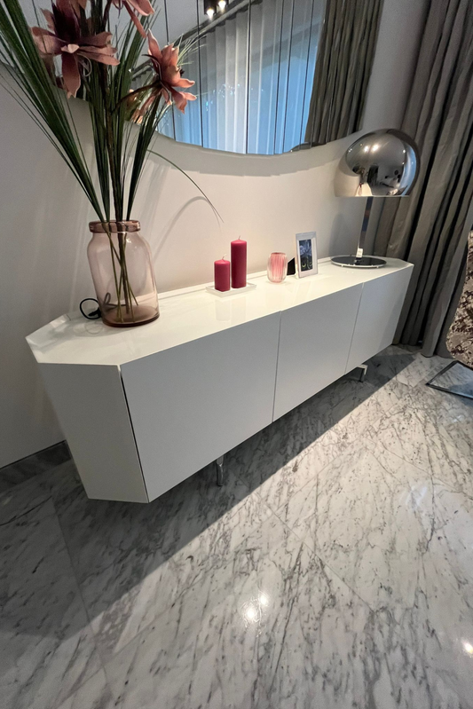 White Sculptural Console Table