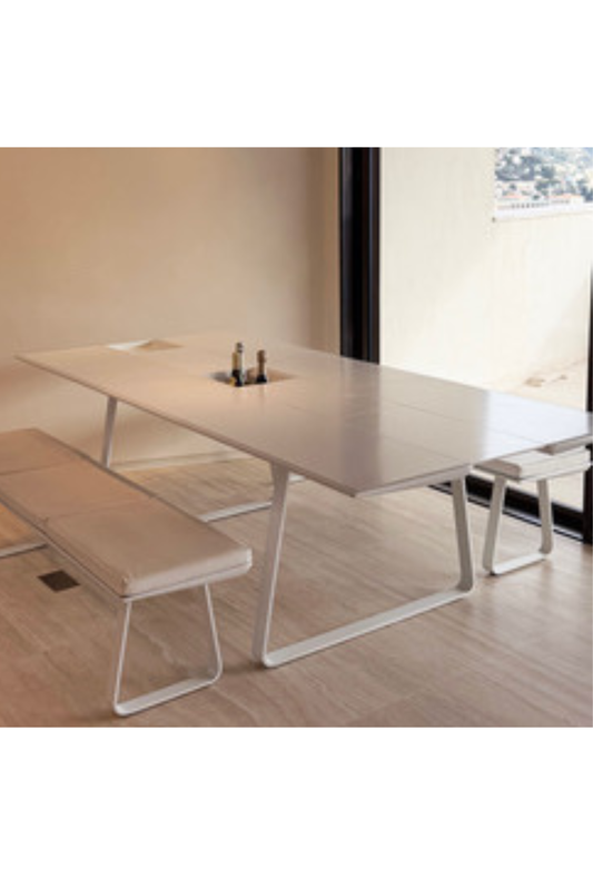 Ensemble table et banc extensibles d'extérieur (3 pièces)