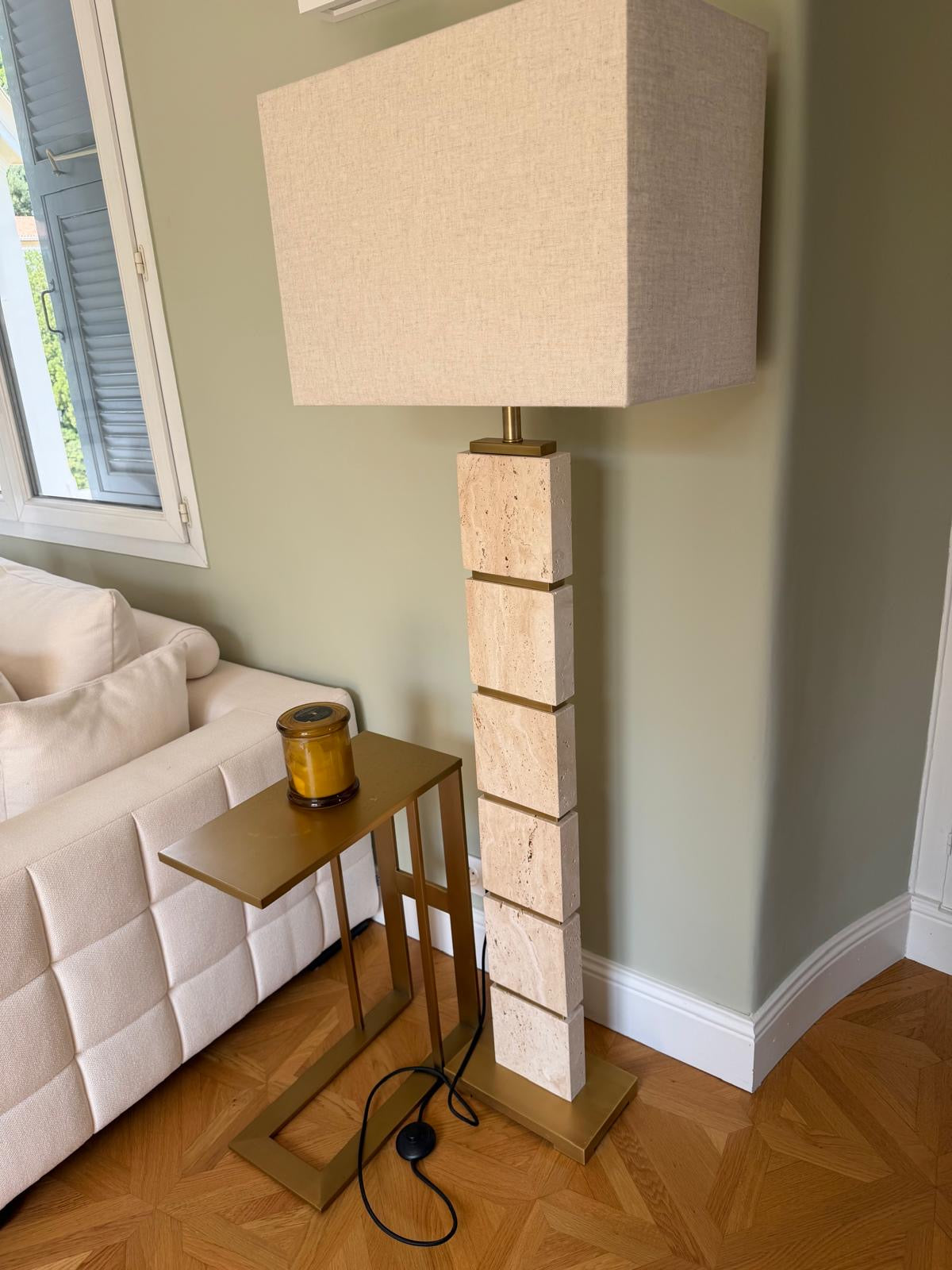 Contemporary Gold C-Shaped Side Table