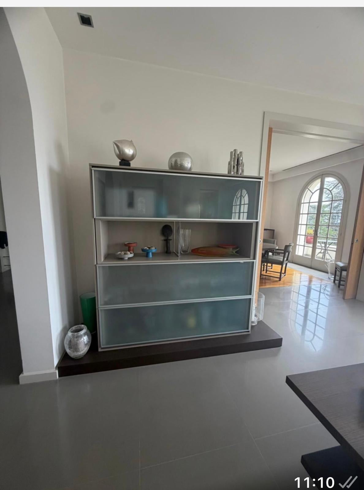 B&B Italia Display Cabinet with Vertical Sliding Doors