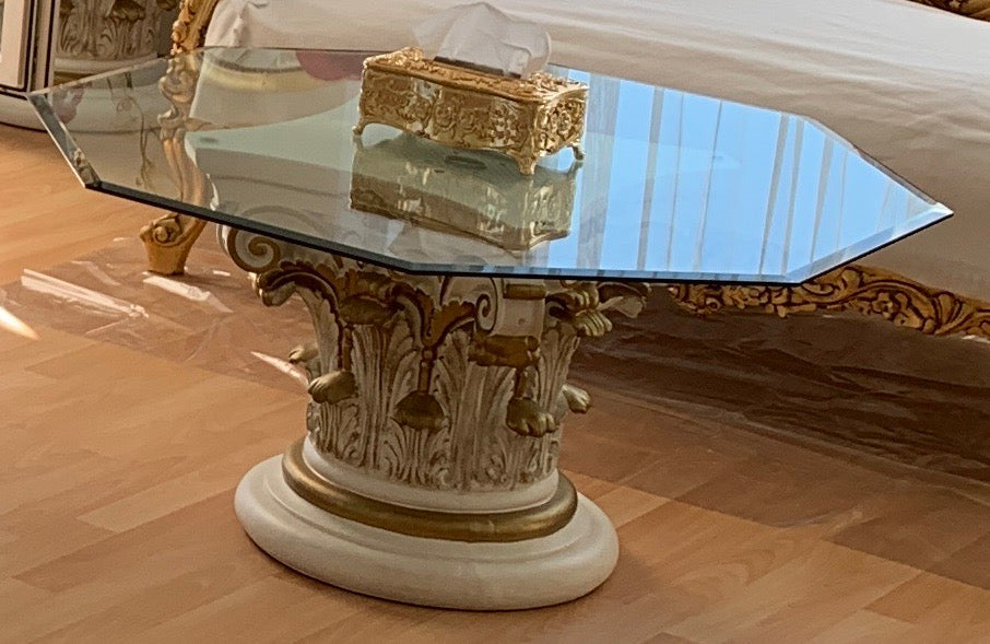 Elegant Octagonal Glass Coffee Table - Meubles Monaco