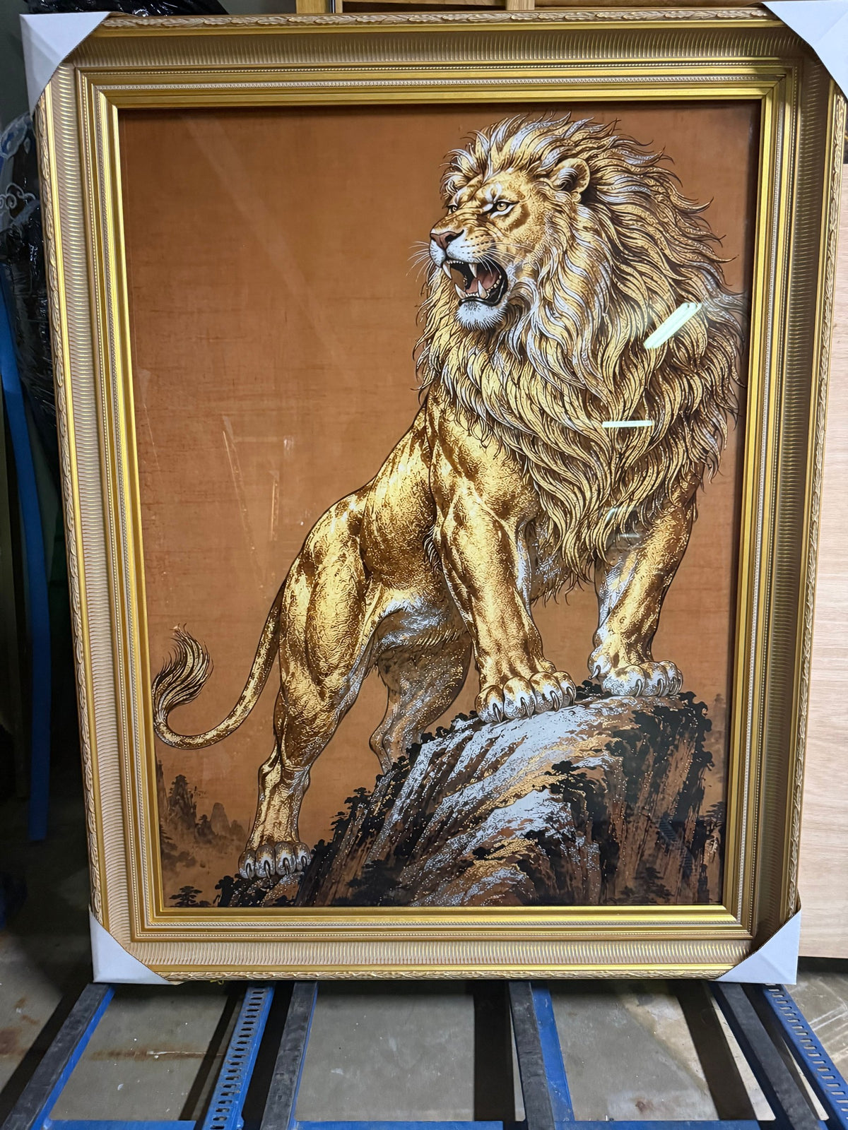 Large Framed Decorative Print in Ornate Gilt Frame – 135 × 105 cm